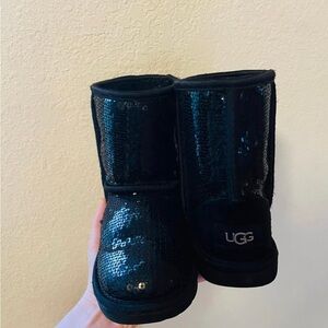 UGG Black Sequin Kids Boots